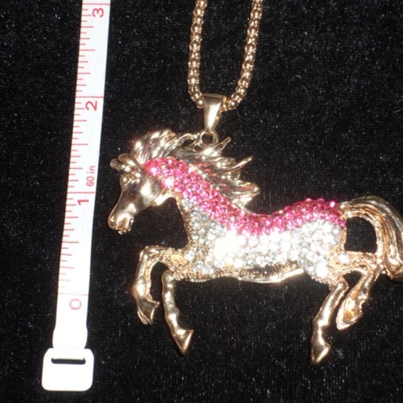 NWT Rhinestone Horse Sweater Necklace BOGO - Picture 5 of 6